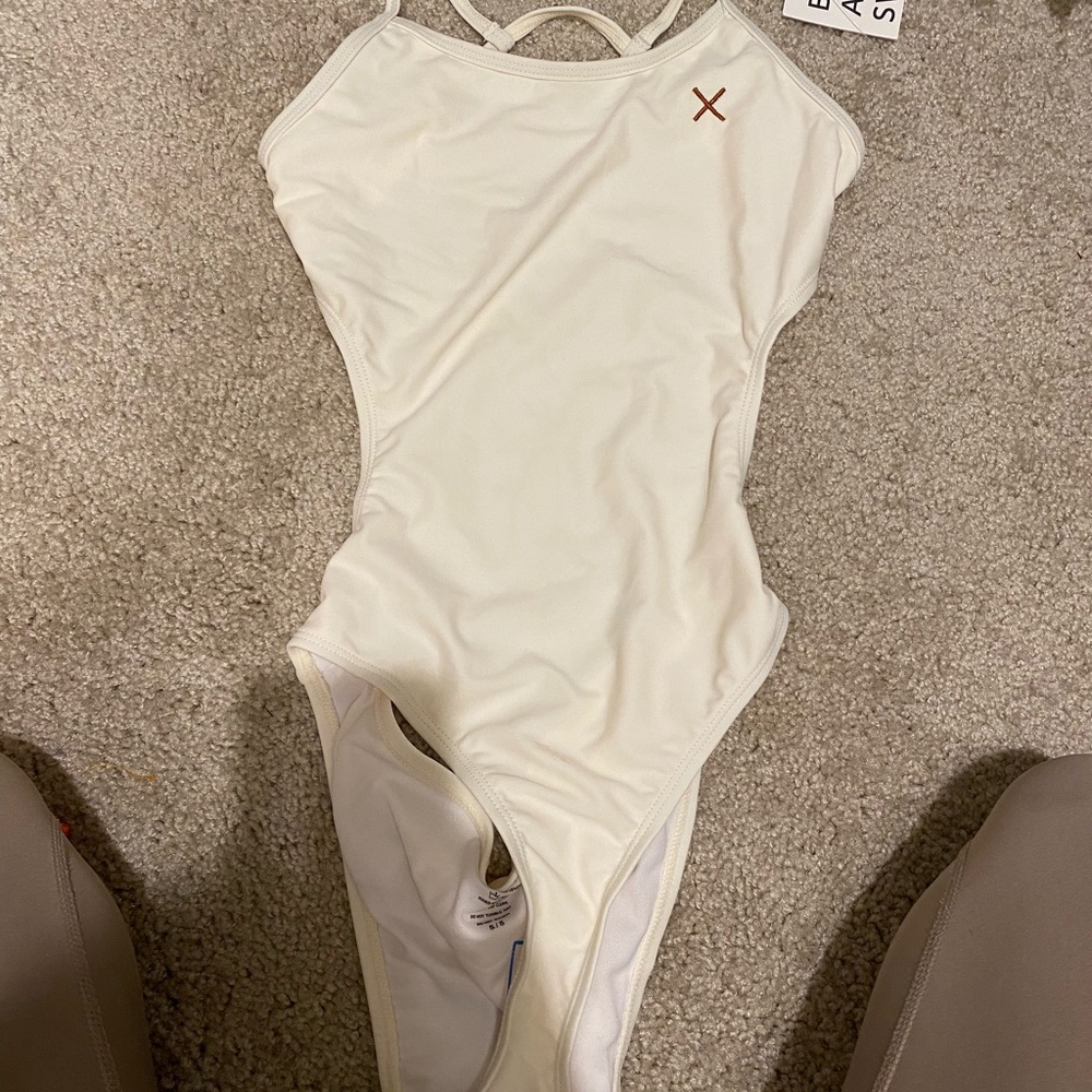 One piece white swimsuit